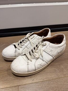 River Island White Leather Star-Embossed Men's Sneakers